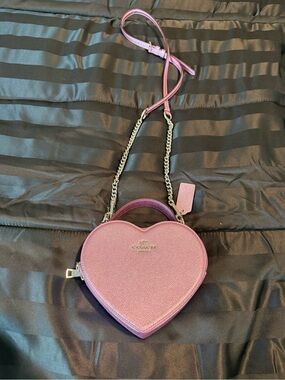 Coach Heart-Shaped Mini Crossbody in Dusty Pink